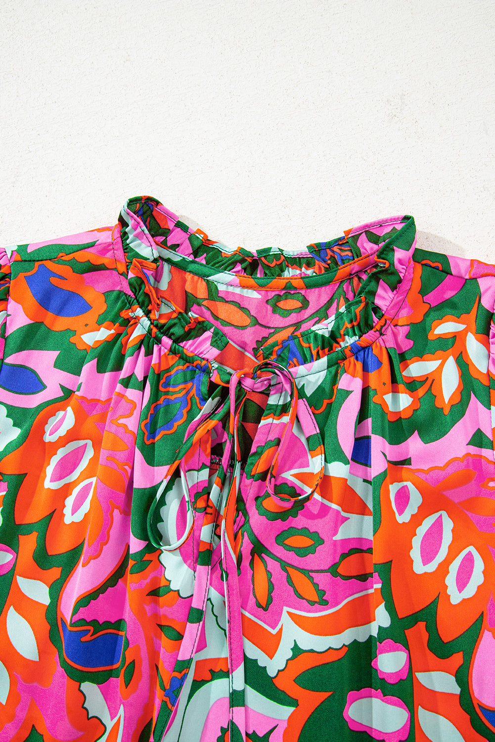 Rose Summer V Neck Short Sleeve Blouse