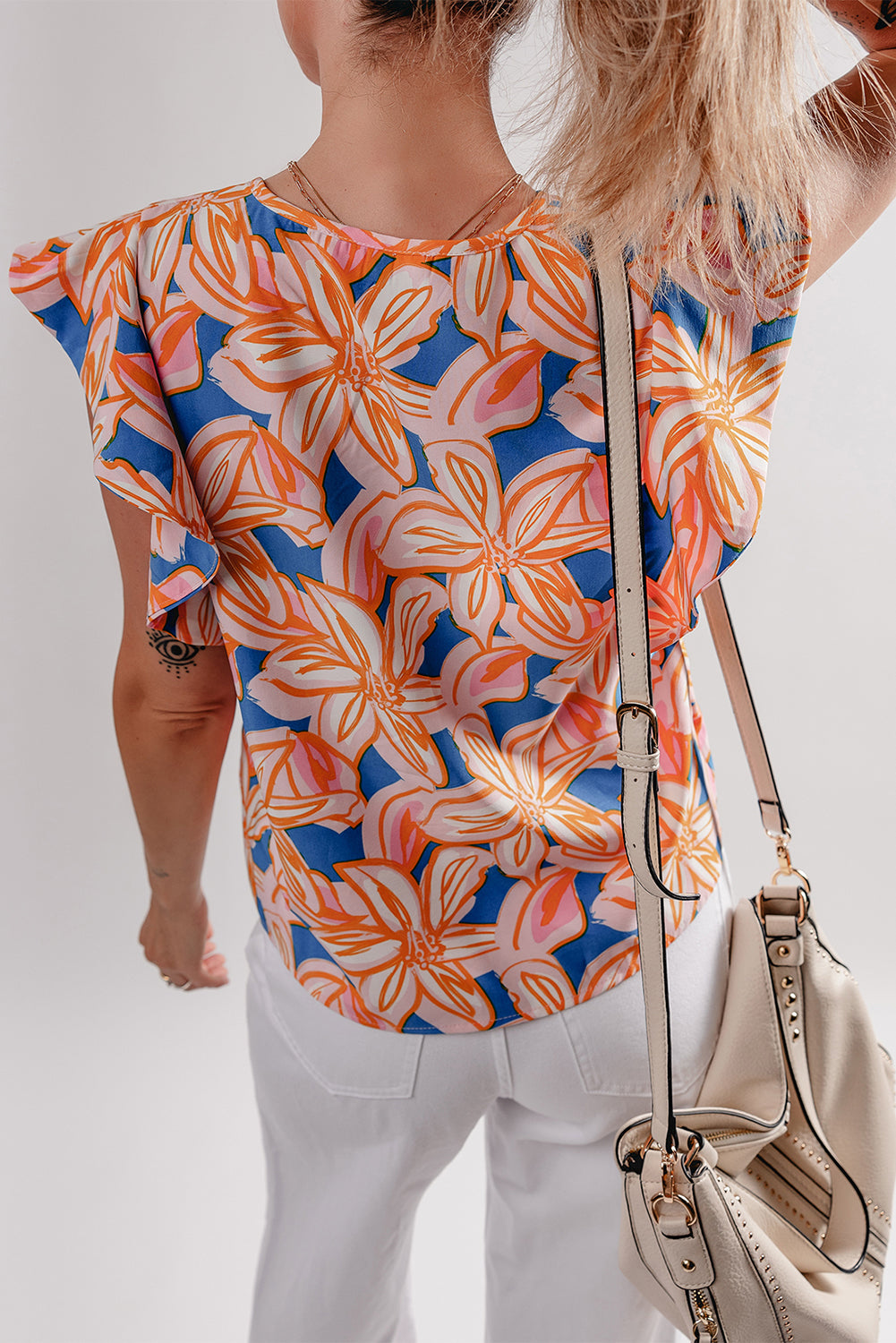 Orange Floral Blouse