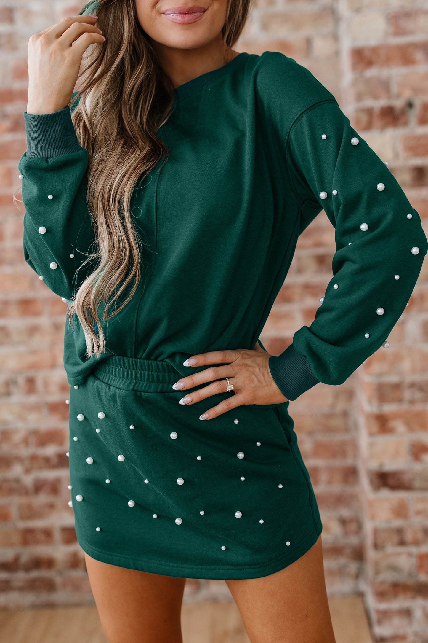 Green Pearl embellished set