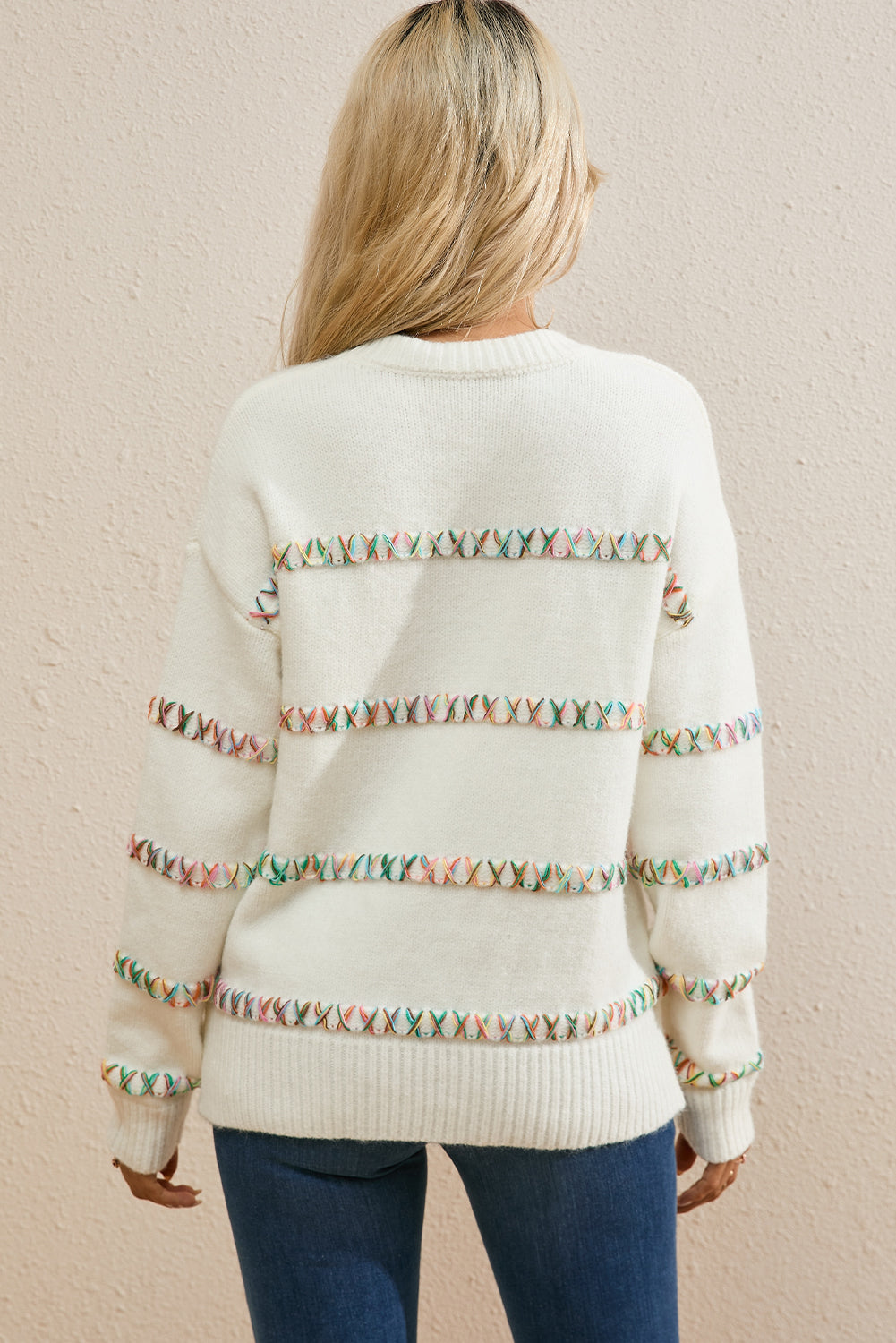 Colorful stitching Sweater