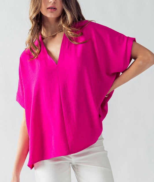 Oversized V Neck Top