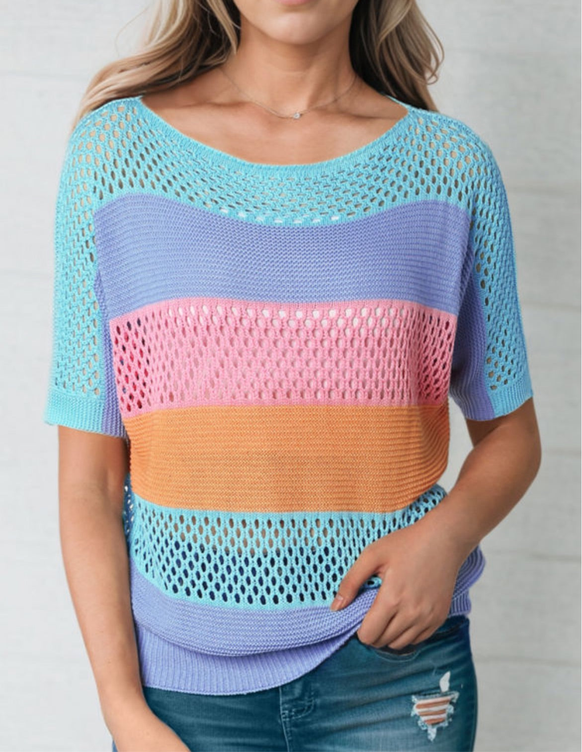 Knitted colorblock sweater