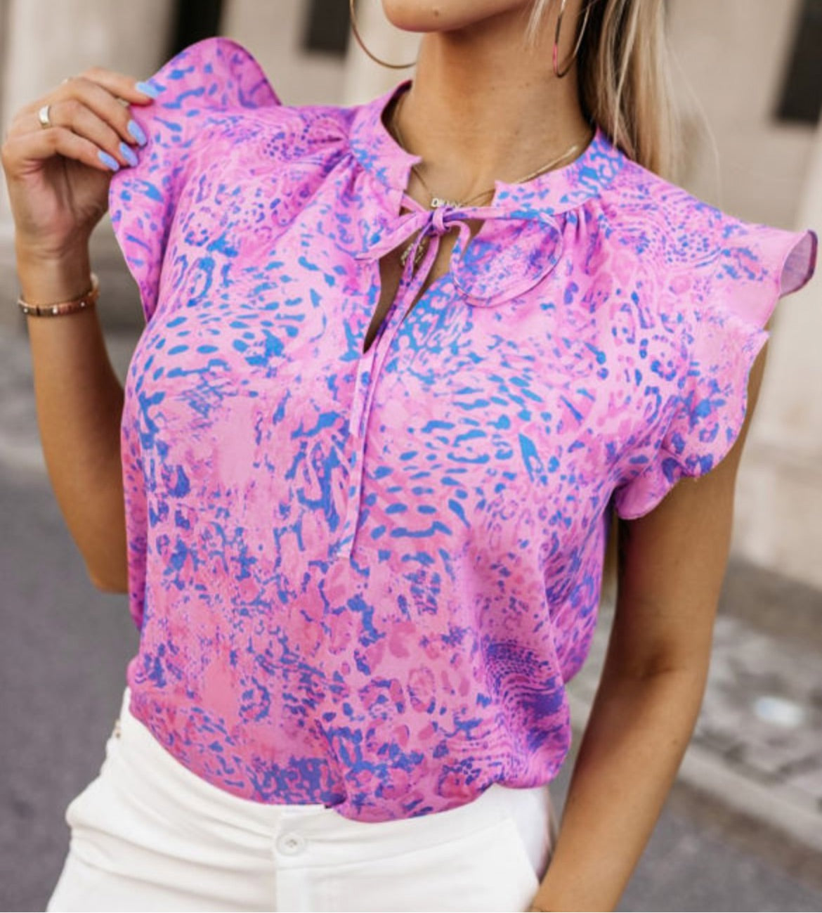 Purple leopard print top