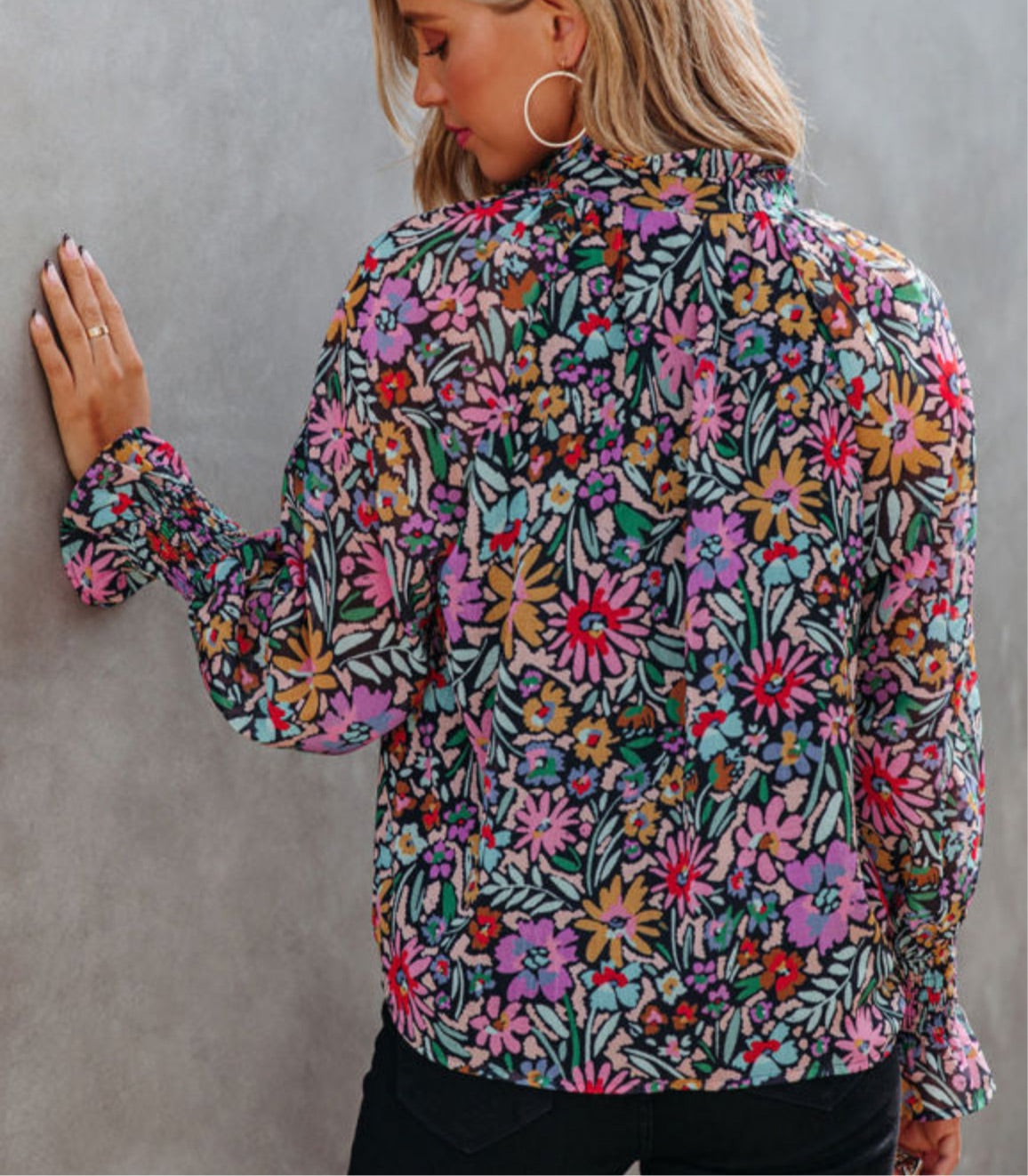 Long sleeve floral blouse