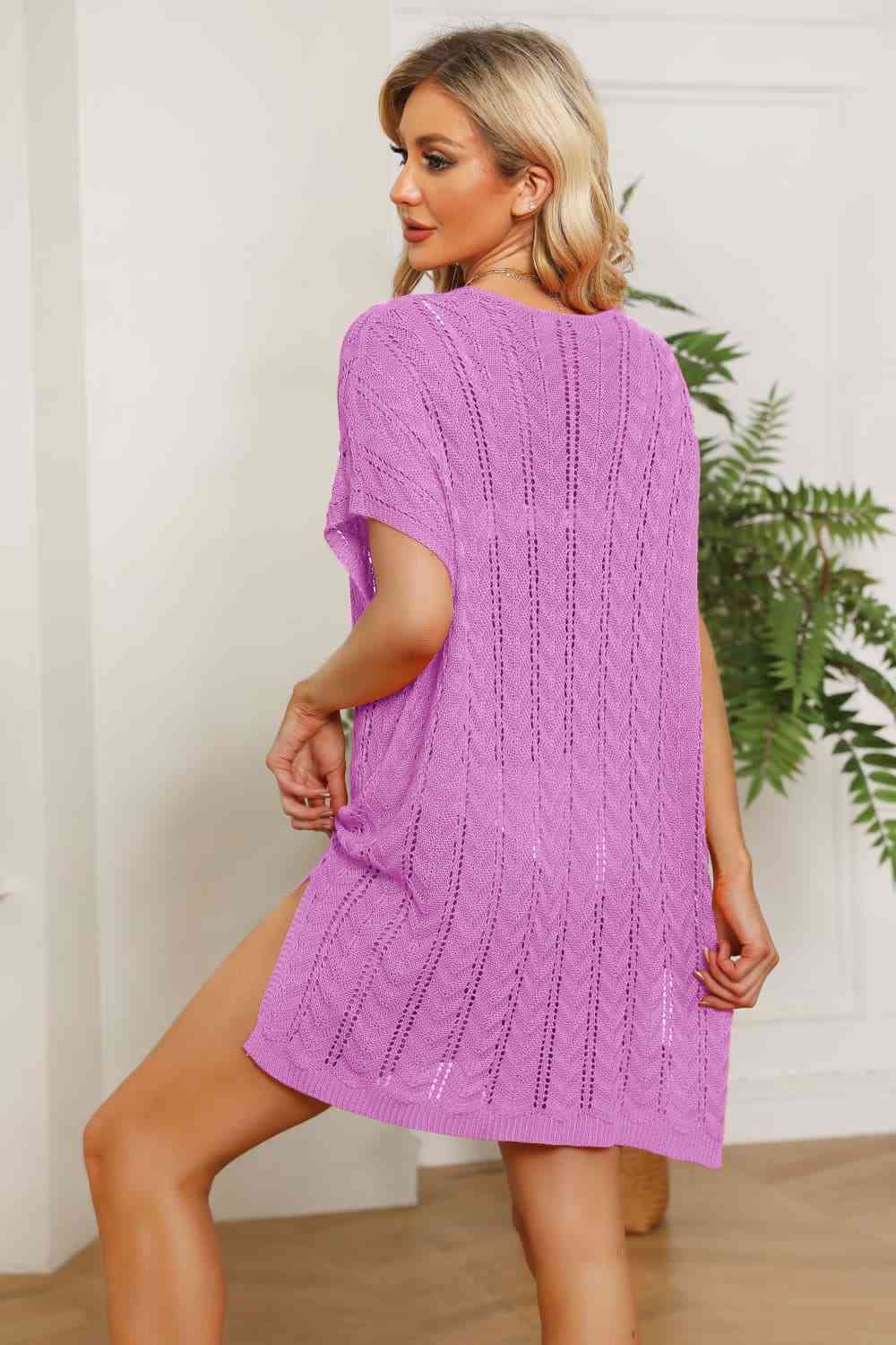Openwork Side Slit Knit Dress Openwork Side Slit Knit Dress